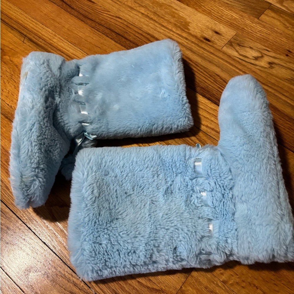 Fluffy Blue Slippers